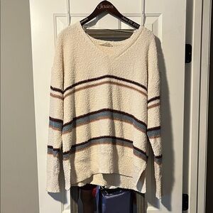 Westbound Cream Multicolor Striped Sweater